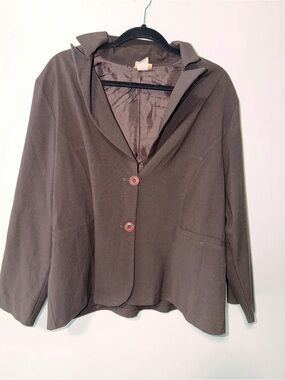 Women's Brown Hooded Blazer Jacket